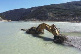 The site of the abandoned Kalivaç dam project on the Vjosa River. The river’s new status will protect it from future development projects.